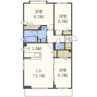 北海道札幌市西区西野二条7丁目【マンション】の間取り