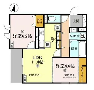 イルソラーレ須磨【1階】の間取り