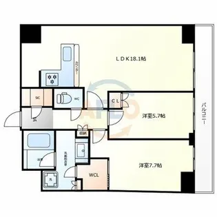 ルネッサなんばタワー【7階】の間取り