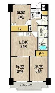 シャトー・レイクルイーズ【9階】の間取り