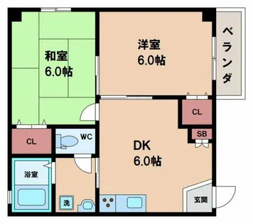 LakiaMaison阿倍野【2階】の間取り