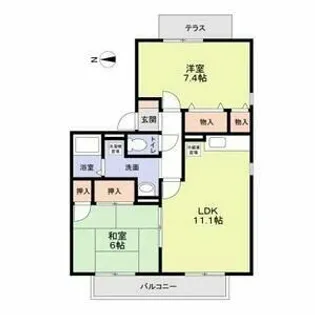 ニューリバーサイド八尾南D棟【2階】の間取り