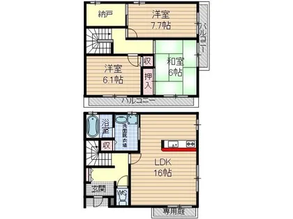 ジュネスト【2-105号室】の間取り