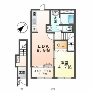 仮)豊山町豊場新栄34-1新築アパート【2階】の間取り
