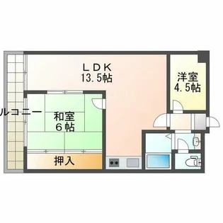 シャトー第一土山【5階】の間取り