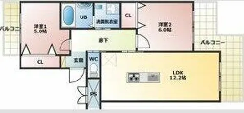 サンライフカトー【2階】の間取り