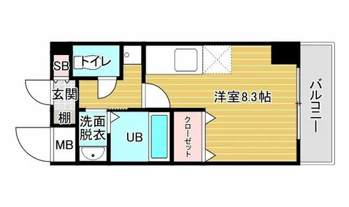 ウィスタリア新北野【3階】の間取り