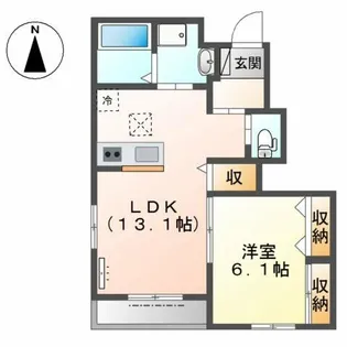 リブ フラット【1階】の間取り