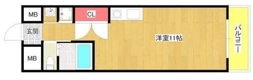インザグレイス弁天町【502号室】の間取り
