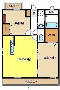 ディアコートK【2階】の間取り