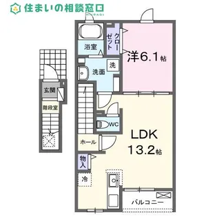 愛知県岡崎市舳越町字本郷【アパート】の間取り