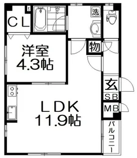 アフロディテ寝屋川【3階】の間取り