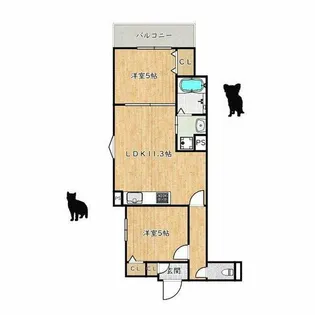 大阪府堺市東区日置荘西町3丁【アパート】の間取り