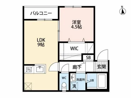 LaLuce黒住【1階】の間取り