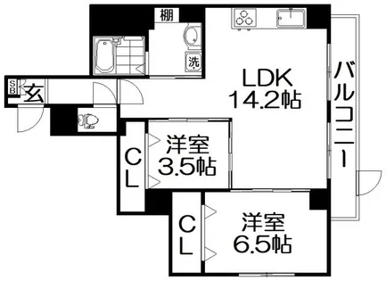 マーブルコート星田【1階】の間取り
