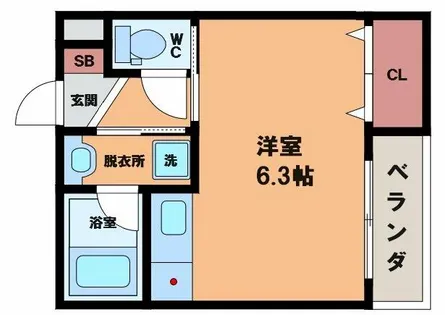 天王寺北Rマンション【1階】の間取り
