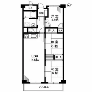 ローレルハイツ千里四号棟【4階】の間取り