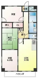 クレストパレス学園前【403号室】の間取り