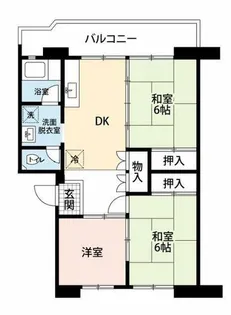 公社賃貸SMALIO 原山台B【1-1405号室】の間取り