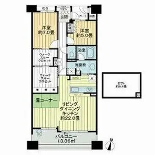 パークシティ・ザ・ウイングス西棟【1206号室】の間取り