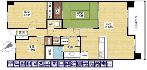 レジディア都島Ⅰ【12階】の間取り