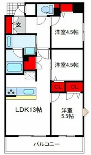 プレサンスロジェ阿倍野文の里【7階】の間取り