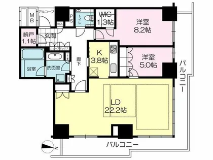 ザ・パークハウス神戸ハーバーランドタワー【14階】の間取り