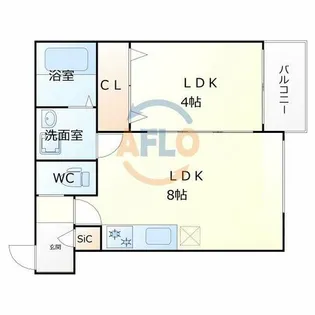 セレニティ勝山北【3階】の間取り