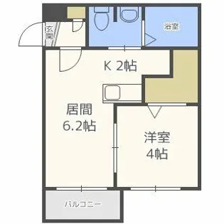 VILLAGE北大通壱番館【2階】の間取り