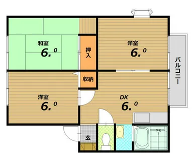 サンビレッジ須磨【2階】の間取り