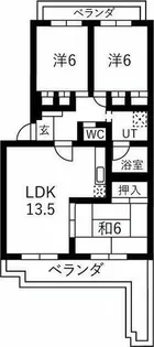 エステート中山【2階】の間取り