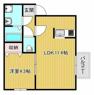 クレオン姪浜壱番館【1階】の間取り