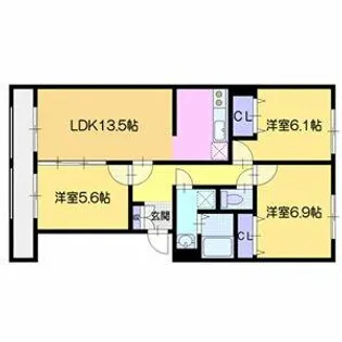 プリマヴェーラ【201号室】の間取り