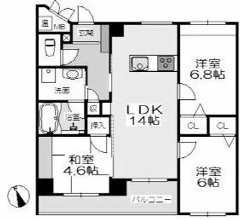 ニューガイアソラーレ下石田【1階】の間取り