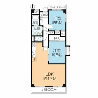 ラ・シャトーサンク【4階】の間取り