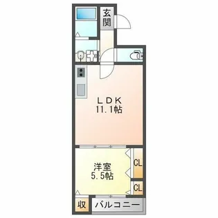 フジパレス十三北Ⅱ番館【2階】の間取り