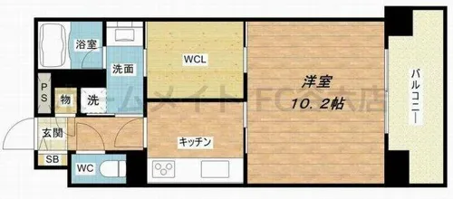 ディアステージ夕陽丘ソシエール【10階】の間取り