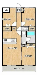 セントラル西泉丘【402号室】の間取り