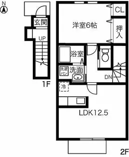 PLUSSUM COURT 朝宮【203号室】の間取り