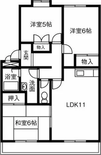 サーディアムA【105号室】の間取り
