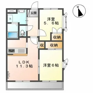 プラスパ・ダイトク【1階】の間取り