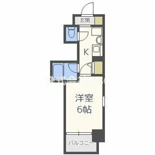 エステムコート大阪城南II【6号室】の間取り