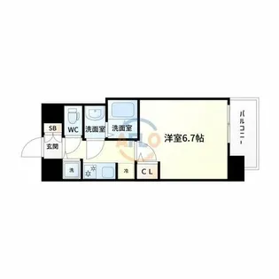 S-RESIDENCE新大阪Ridente【6階】の間取り