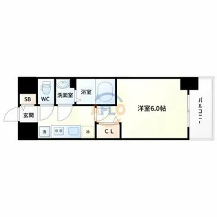 プレサンス塚本駅前【13階】の間取り