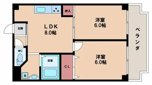 ハイツグランドール【2階】の間取り
