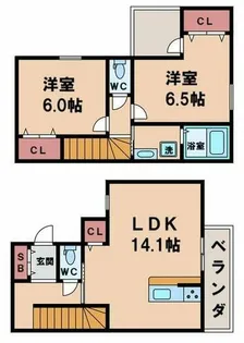 グランぶどうの木【1階】の間取り