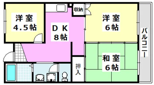 グリーンハイツ星見【2階】の間取り