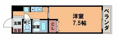 ヴィアナ阿倍野【2階】の間取り