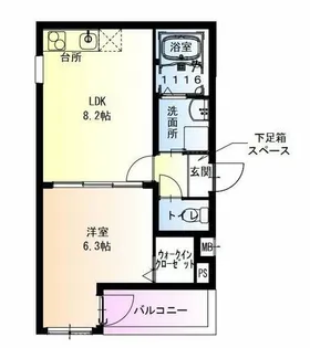 フジパレス瓜生堂Ⅲ番館【1階】の間取り