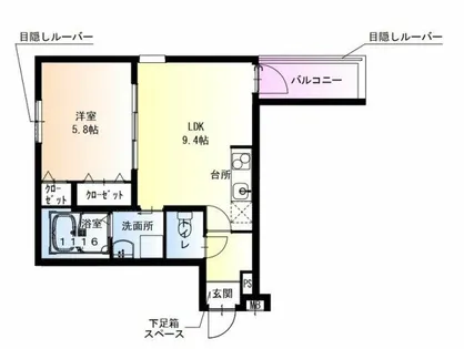 フジパレス瓜生堂Ⅲ番館【1階】の間取り
